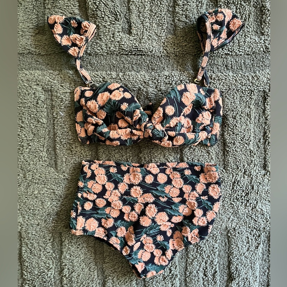 Montce swim saffron floral added coverage high rise bottom , Cabana top
